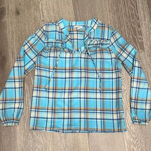 Como Vintage Blue and Orange Plaid Shirt